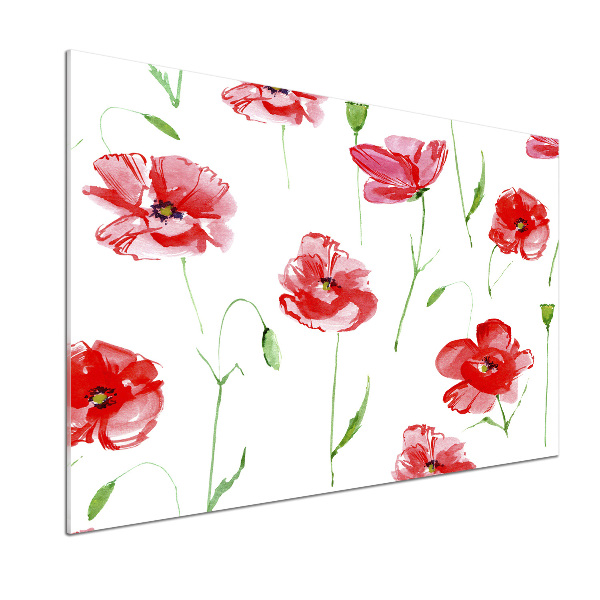 Pannello retrocucina con motivo di papaveri