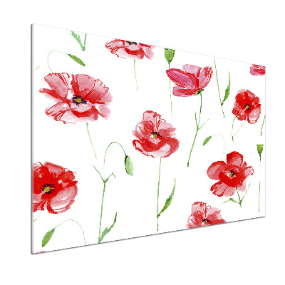 Pannello retrocucina con motivo di papaveri