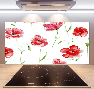 Pannello retrocucina con motivo di papaveri