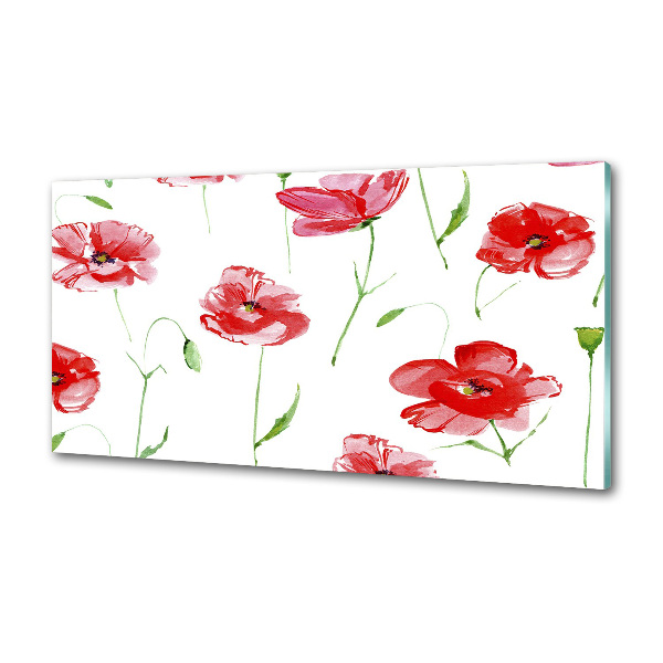 Pannello retrocucina con motivo di papaveri