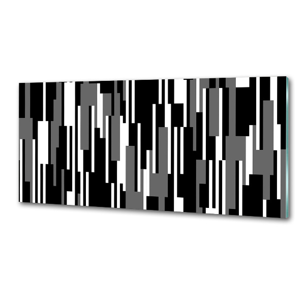 Pannello retrocucina con motivo a linee bianche e nere