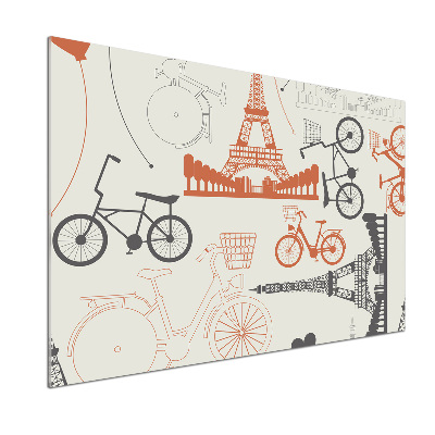 Pannello paraschizzi cucina con decorazione a tema Simboli della Francia