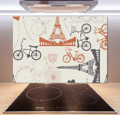 Pannello paraschizzi cucina con decorazione a tema Simboli della Francia