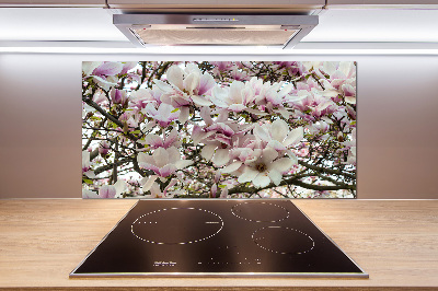 Rivestimento parete cucina con motivo fiori di magnolia