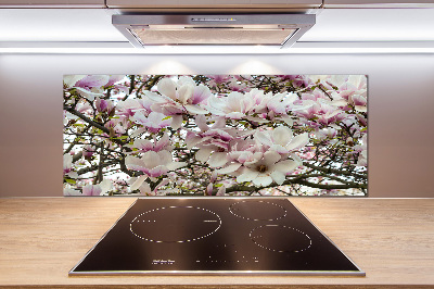 Rivestimento parete cucina con motivo fiori di magnolia