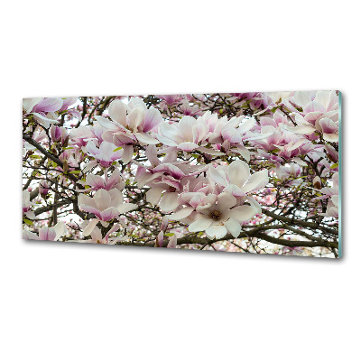 Rivestimento parete cucina con motivo fiori di magnolia