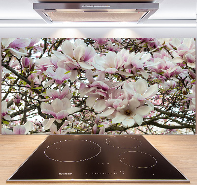 Rivestimento parete cucina con motivo fiori di magnolia