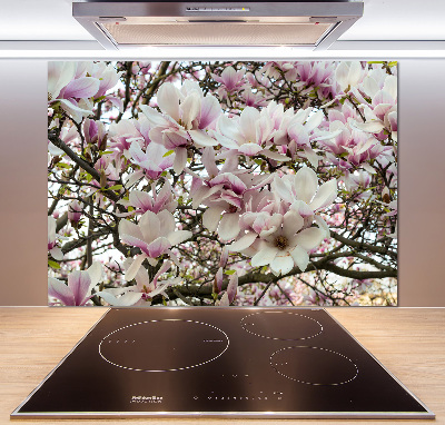 Rivestimento parete cucina con motivo fiori di magnolia
