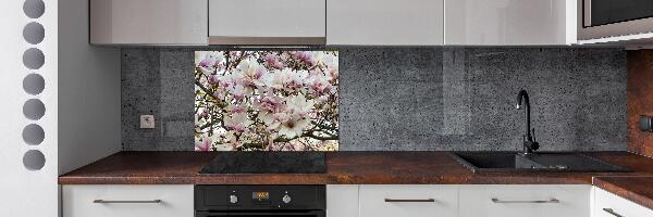Rivestimento parete cucina con motivo fiori di magnolia