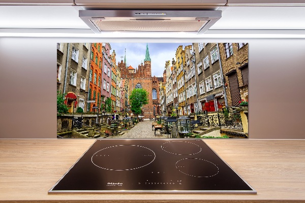 Rivestimento parete cucina con motivo ispirato a Danzica, Polonia