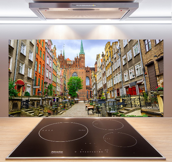 Rivestimento parete cucina con motivo ispirato a Danzica, Polonia