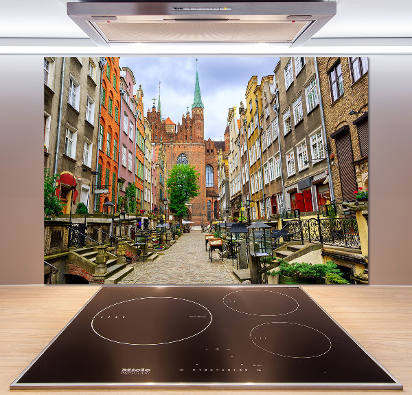 Rivestimento parete cucina con motivo ispirato a Danzica, Polonia