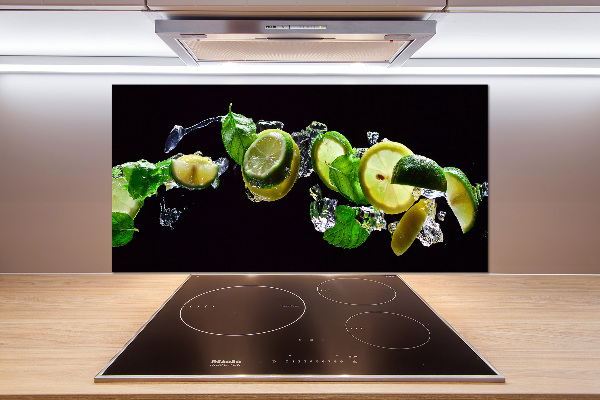 Pannello paraschizzi cucina con motivo lime e limone