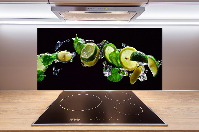 Pannello paraschizzi cucina con motivo lime e limone
