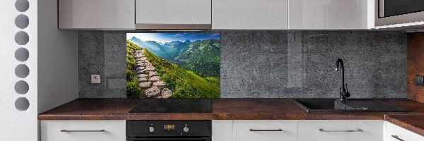 Pannello paraschizzi cucina con stampa del sentiero nei Monti Tatra