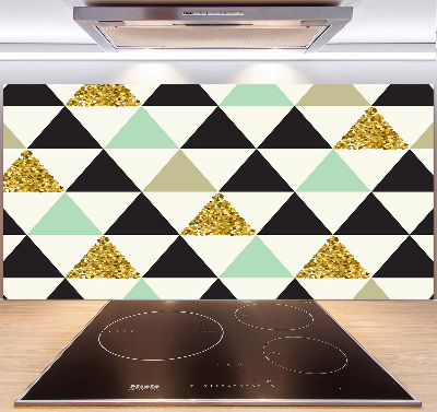 Rivestimento parete cucina con motivo a triangoli colorati