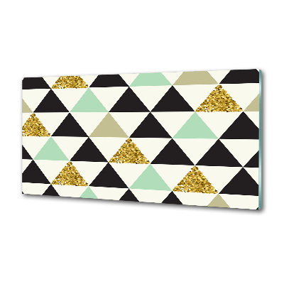 Rivestimento parete cucina con motivo a triangoli colorati