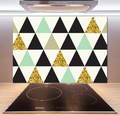 Rivestimento parete cucina con motivo a triangoli colorati