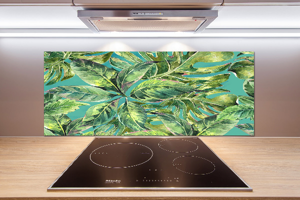 Pannello retrocucina con motivo di foglie tropicali