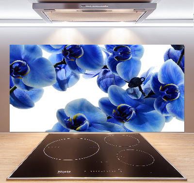 Pannello retrocucina con motivo orchidea blu