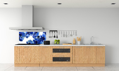 Pannello retrocucina con motivo orchidea blu