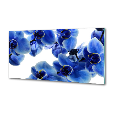 Pannello retrocucina con motivo orchidea blu