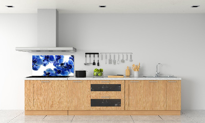 Pannello retrocucina con motivo orchidea blu