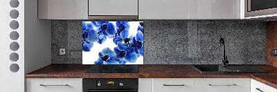 Pannello retrocucina con motivo orchidea blu