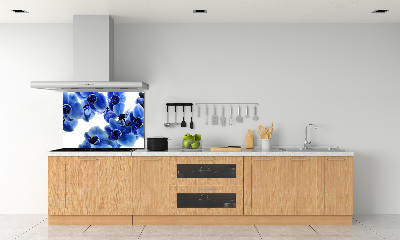 Pannello retrocucina con motivo orchidea blu