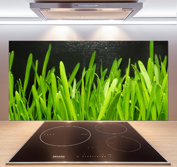 Pannello paraschizzi cucina con motivo a erba