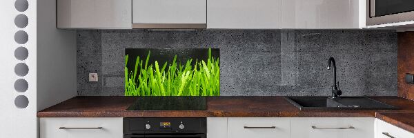 Pannello paraschizzi cucina con motivo a erba