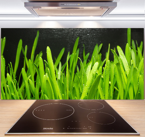 Pannello paraschizzi cucina con motivo a erba