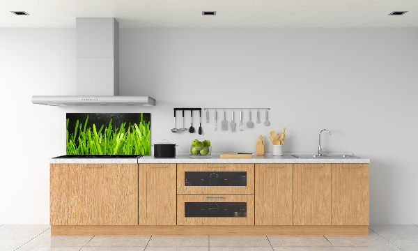 Pannello paraschizzi cucina con motivo a erba