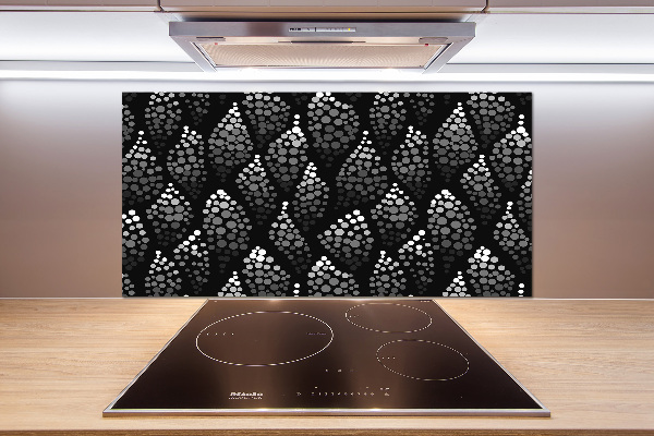 Pannello paraschizzi cucina con motivo a punts bianchi e neri