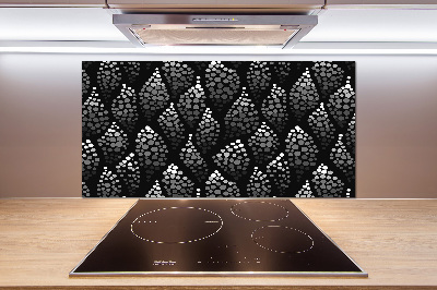 Pannello paraschizzi cucina con motivo a punts bianchi e neri