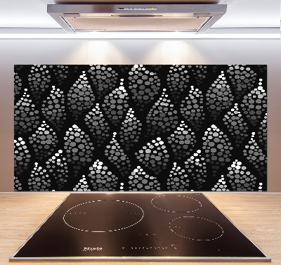 Pannello paraschizzi cucina con motivo a punts bianchi e neri