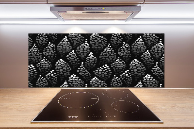 Pannello paraschizzi cucina con motivo a punts bianchi e neri