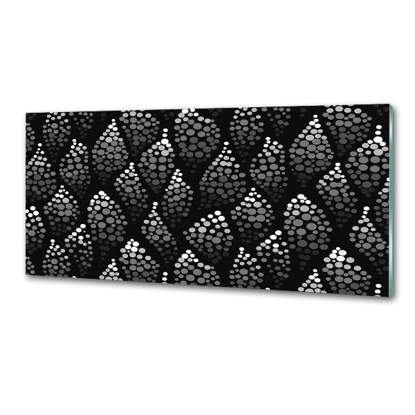 Pannello paraschizzi cucina con motivo a punts bianchi e neri