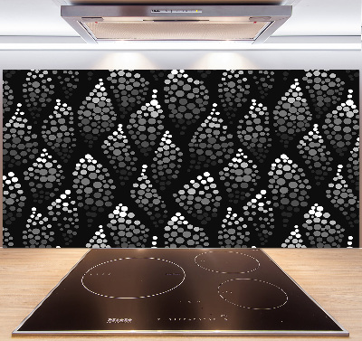 Pannello paraschizzi cucina con motivo a punts bianchi e neri