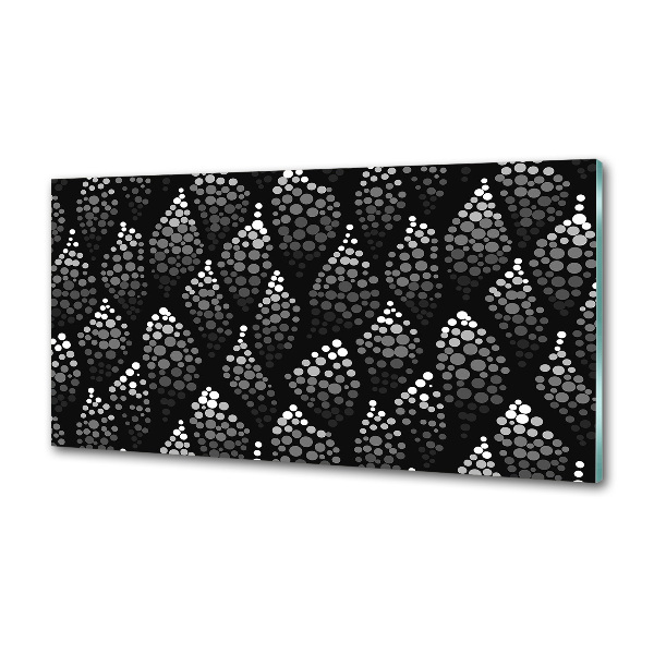 Pannello paraschizzi cucina con motivo a punts bianchi e neri