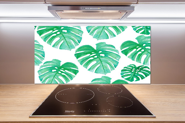 Rivestimento parete cucina con motivo Monstera