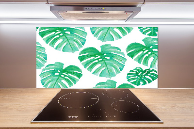 Rivestimento parete cucina con motivo Monstera