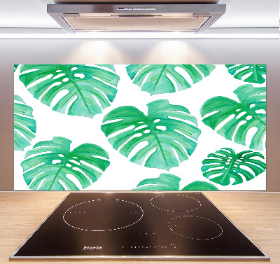 Rivestimento parete cucina con motivo Monstera