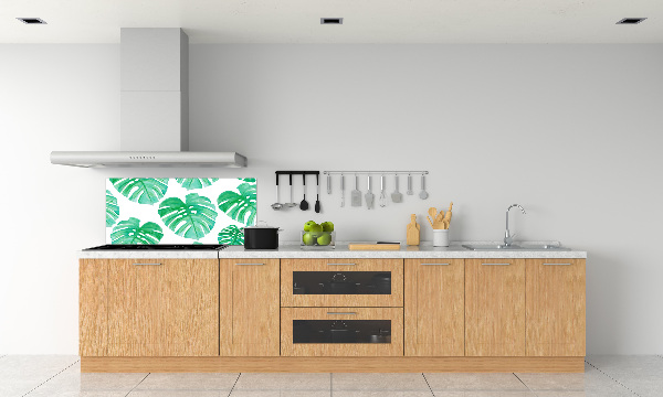 Rivestimento parete cucina con motivo Monstera