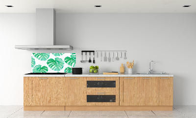 Rivestimento parete cucina con motivo Monstera