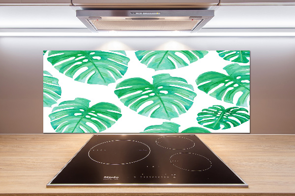 Rivestimento parete cucina con motivo Monstera
