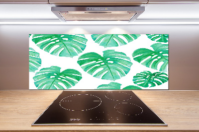 Rivestimento parete cucina con motivo Monstera