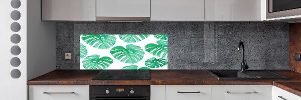 Rivestimento parete cucina con motivo Monstera
