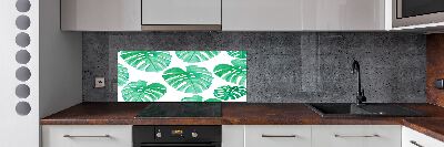 Rivestimento parete cucina con motivo Monstera