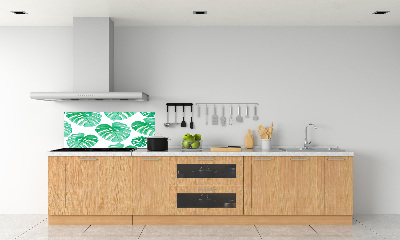 Rivestimento parete cucina con motivo Monstera